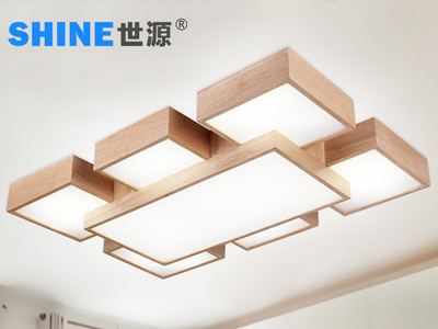 实木简约长方形LED灯