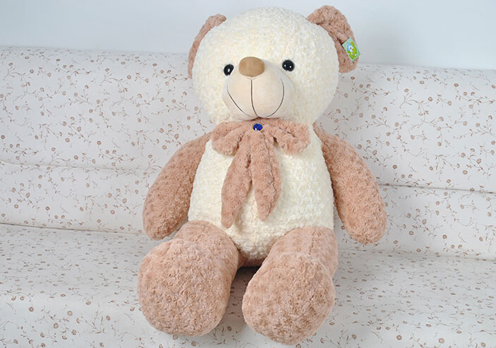 Lovely rose - colored bear staff toy Birthday gift
