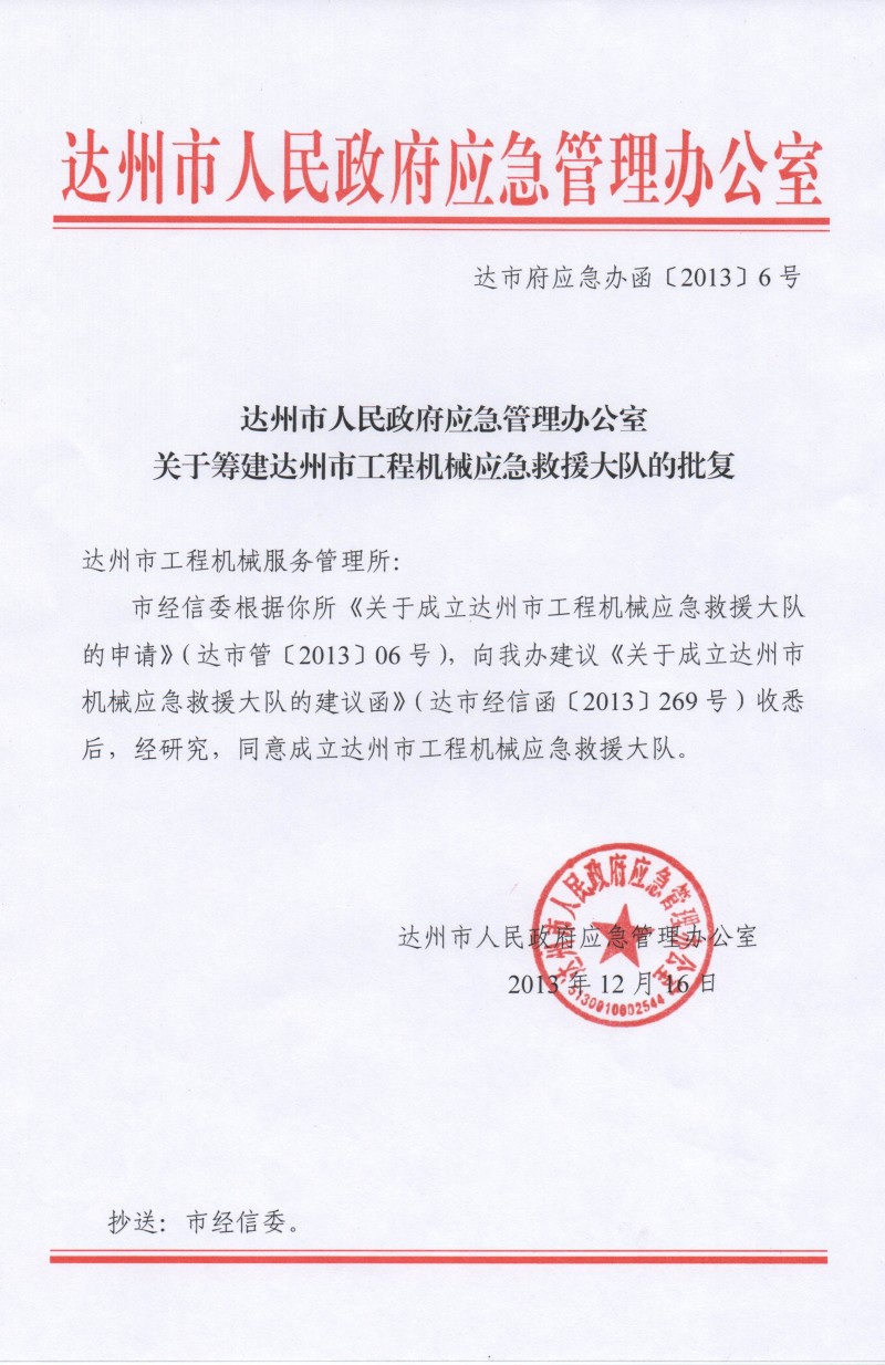 热烈庆祝“达州市工程机械服务管理所应急救援大队正式成立” (1)