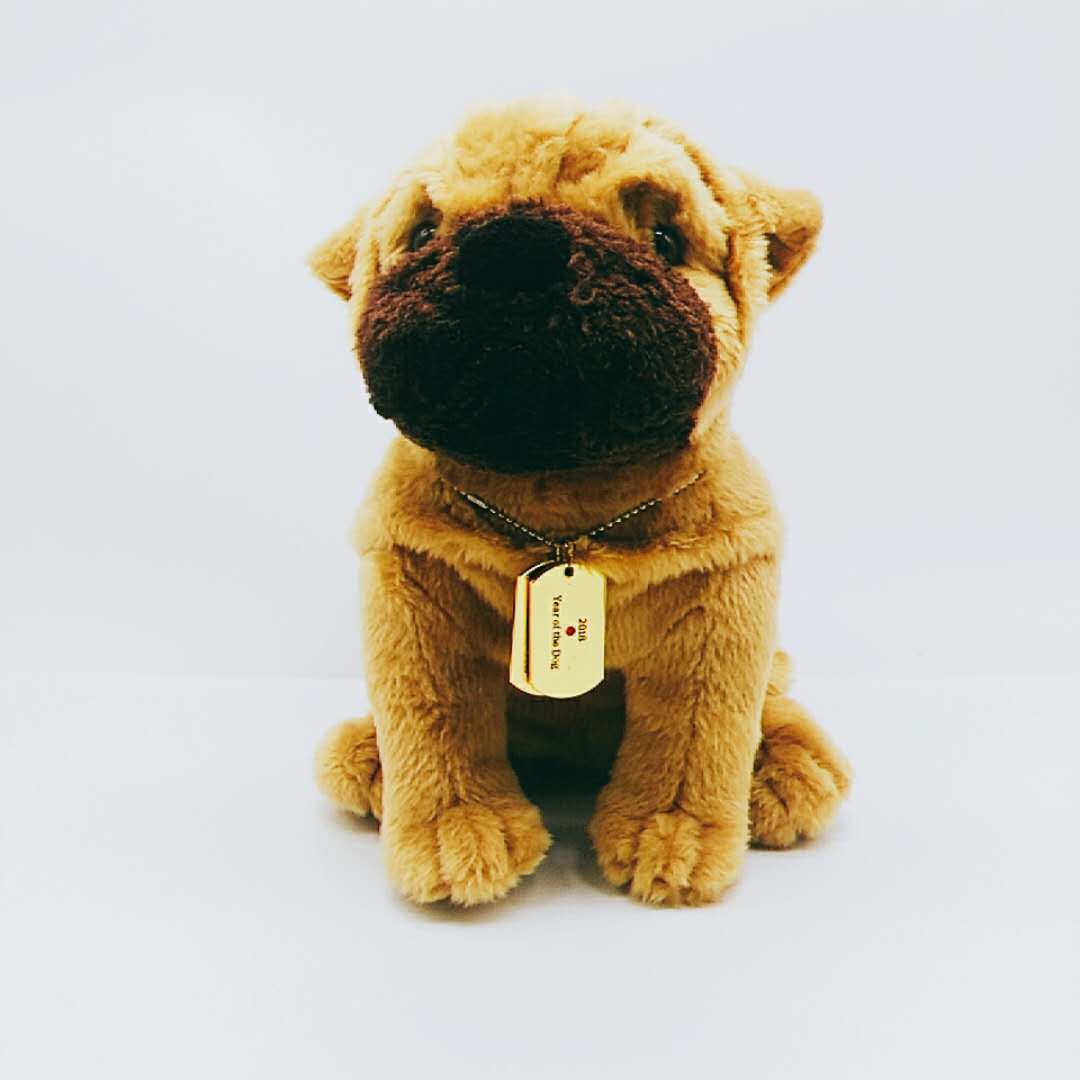 Custom company mascot shar-pei plush toy