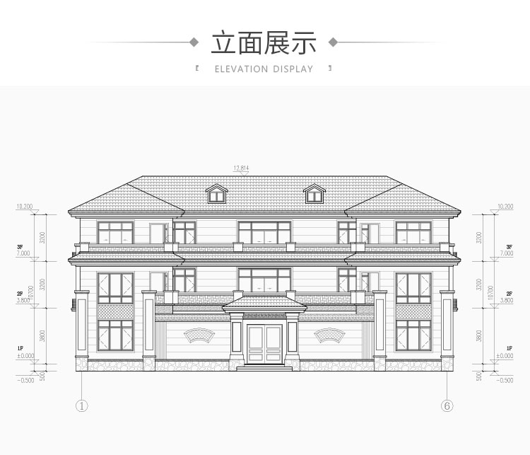  双拼联排三层新中式、农村自建房双拼,双拼农村自建房