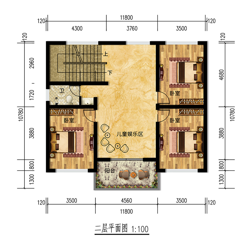 达州别墅一层平面图